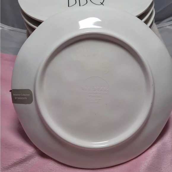 New Rae Dunn Melamine Summertime Set of 6 BBQ 8" Plates Indoor/Outdoor - Picture 4 of 5